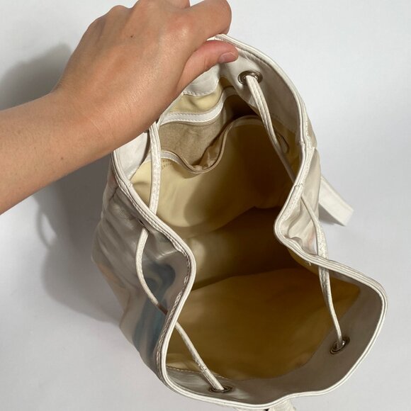 Vintage 90s Nordstrom BUTTERFLY Mesh & Leather Backpack, made in Italy - Picture 13 of 15